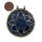 The Bead Chest Lapis-Inlaid Afghan Tribal Pendant 56x62mm Afghanistan Blue Round White Metal Large Hole